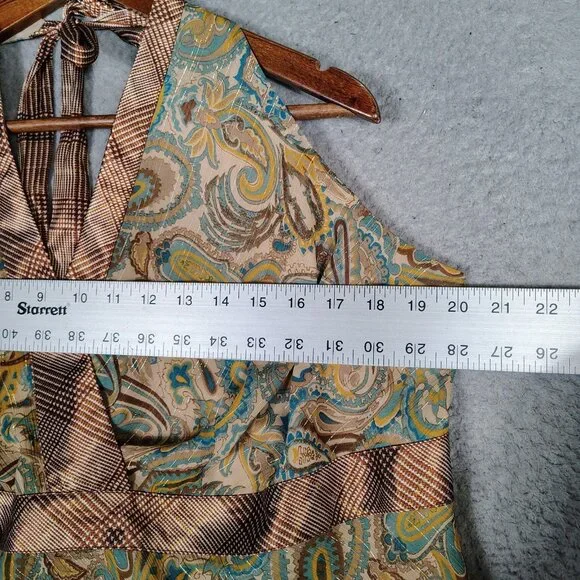Lane Bryant Top Womens 20 Brown Paisley Halter Neck Blouse Y2K Retro Boho NWT - Picture 8 of 12